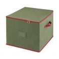 thumbnail image 3 of Whitmor Large Polyester Christmas Ornament Box 75 Sections, Green W/Red Trim - Adult Use, 3 of 7