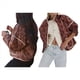 thumbnail image 3 of Chaqueta Acolchada Corta con Estampado Floral Vintage para Mujer, Chaqueta Corta Abierta Al Frente, Ropa de Abrigo Café L, 3 of 6