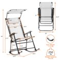 thumbnail image 2 of Costway Folding Rocking Chair Rocker Porch Zero Gravity Sunshade w/ Canopy Blue, 2 of 10