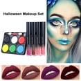 thumbnail image 2 of Halloween Decoración Kit de maquillaje con brillo de labios para Halloween, efectos realistas, niebla lavable, taza antiadherente, brillo de labios, sangre falsa, 4,5 ml x 4 +(Buy 2 save 10%), 2 of 5