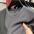 thumbnail image 4 of ZXLBBD Men's T-Shirts Mesh Knit Ice Silk Short Sleeve Crew Neck Workout Athletic Shirt for Everyday Comfort Breathable Tee Casual Summer Tshirts,Grey,3XL, 4 of 4