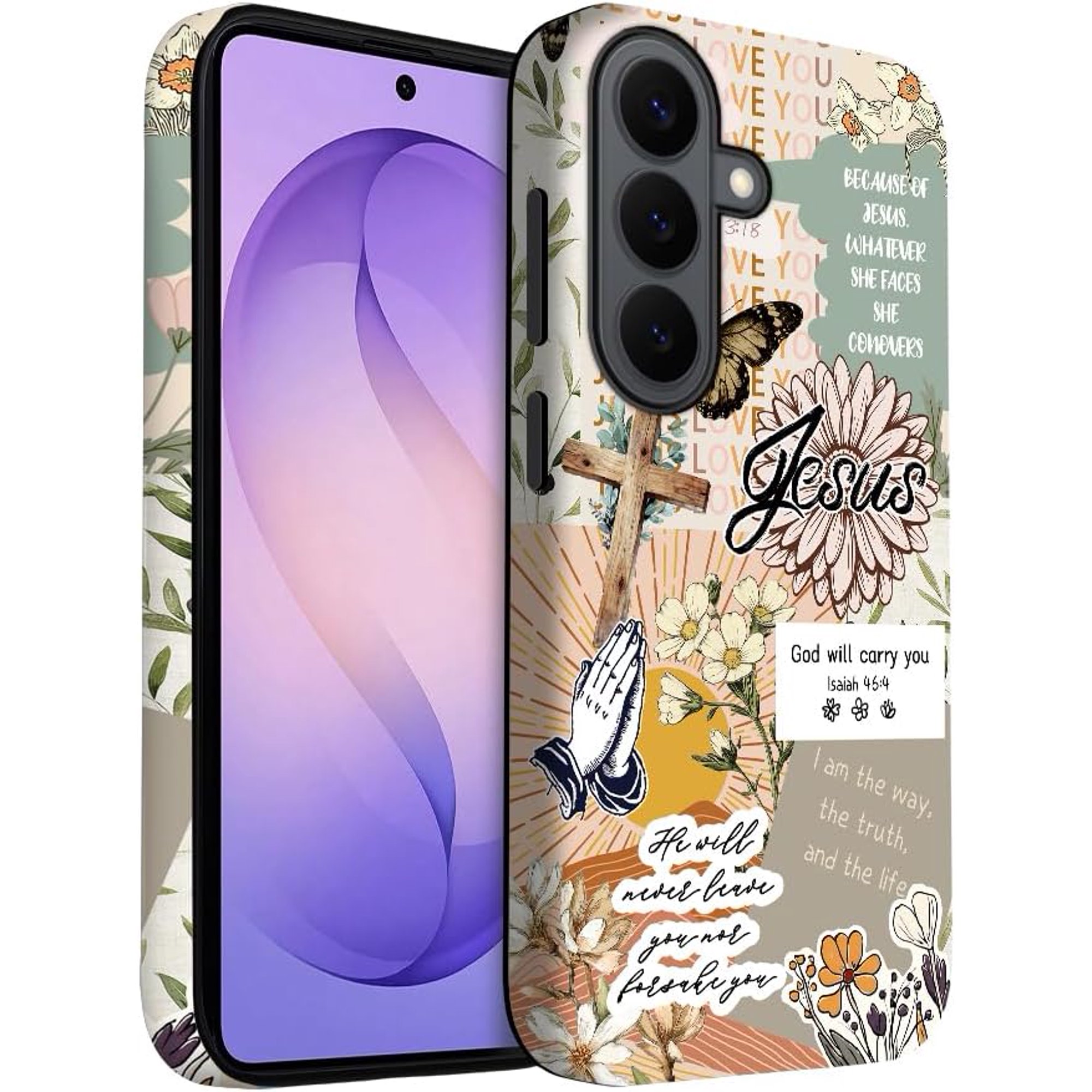 Case for Samsung Galaxy S26 Plus Case | Bible Butterfly Flower | Slim Drop Protection Design