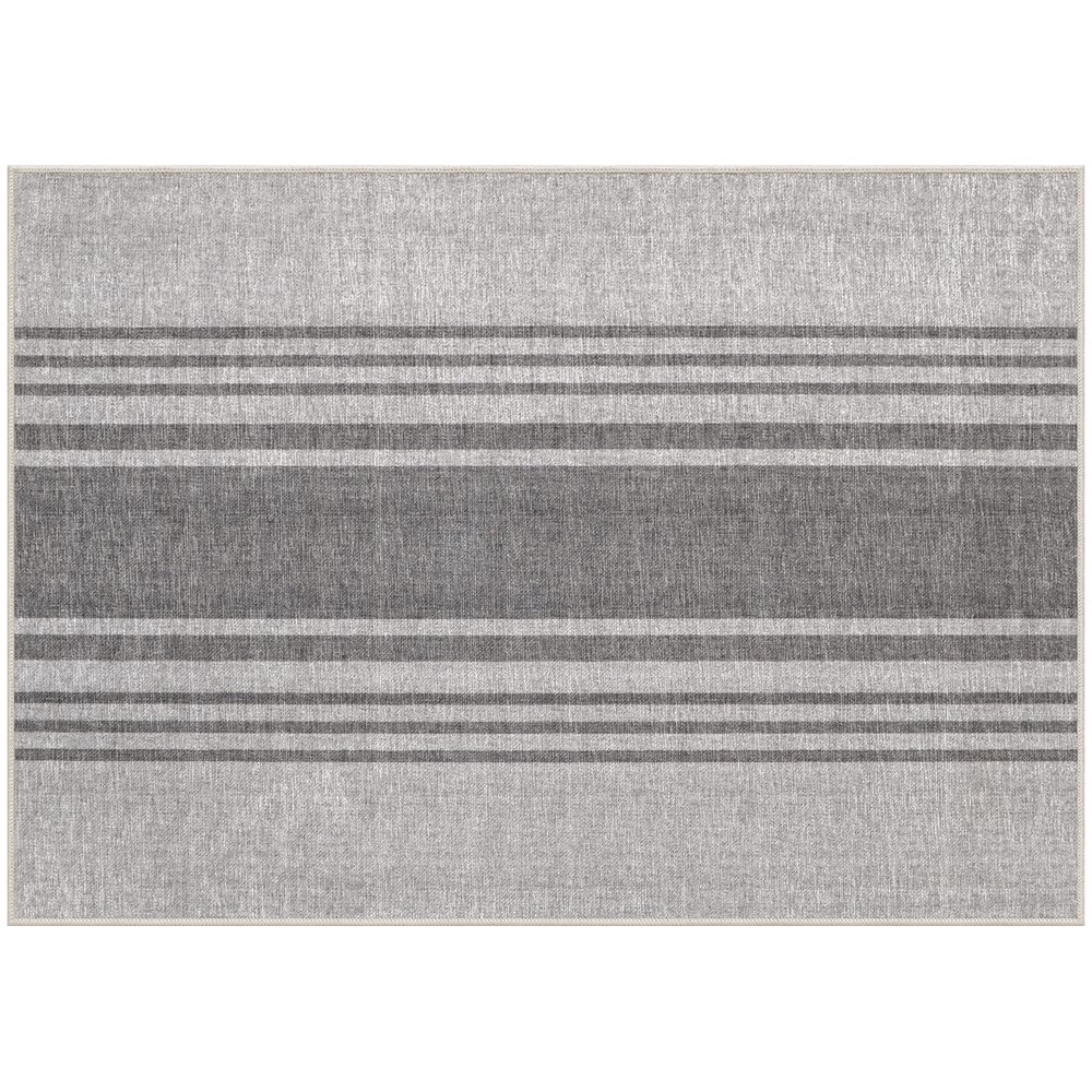 GelPro Nevermove MachineWashable Farmhouse Kitchen Rug,Grey, 24"W x 34