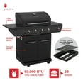thumbnail image 3 of Nexgrill 4-Burner Propane Gas Grill with 2-In-1 Charcoal Tray & Side Burner, Stainless Steel Frame, 626 SQ In Total Cooking Space, 60,000 BTUs, BBQ Grill Perfect for Outdoor Gatherings - 720-1141, 3 of 8