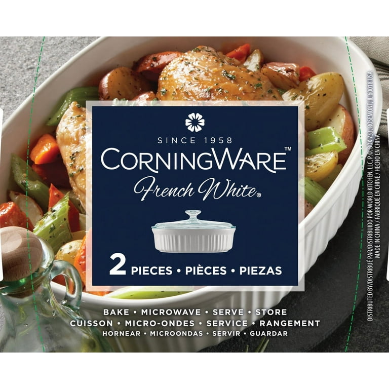 CorningWare French White 3 qt Oblong Casserole Dish with Sleeve