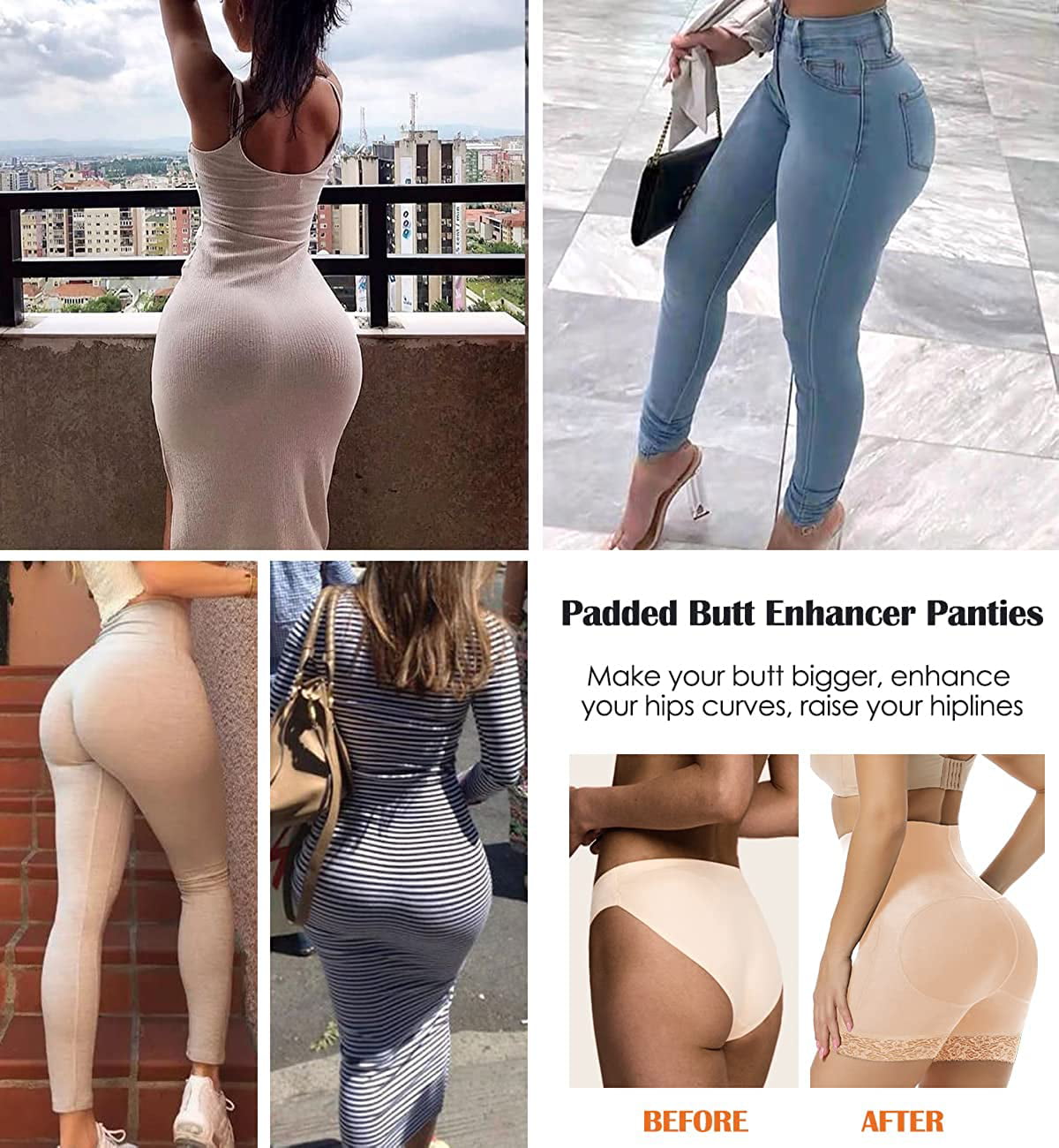 VASLANDA Womens Butt Lifter Padded Lace Panties Algeria