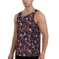 thumbnail image 2 of Xecao Dancing Skeletons Floral Garden Men's Tank Top Workout Quick Dry Sleeveless Gym Jogging Muscle Shirts Summer Swim Beach Tops, 2 of 9