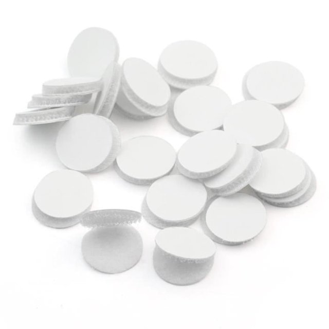 500 Velcro points, 20mm Velcro points, adhesive points, Velcro, self-adhesive, white
