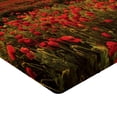 thumbnail image 2 of Ambesonne Poppy Flower Fitted Sheet, Sunset Meadow Farmland, Queen Size, Marigold Scarlet, 2 of 3