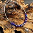thumbnail image 2 of Besheek Silvertone Turtle and Cobalt Crystal Hypoallergenic Adjustable Anklet Jewelry, 2 of 5