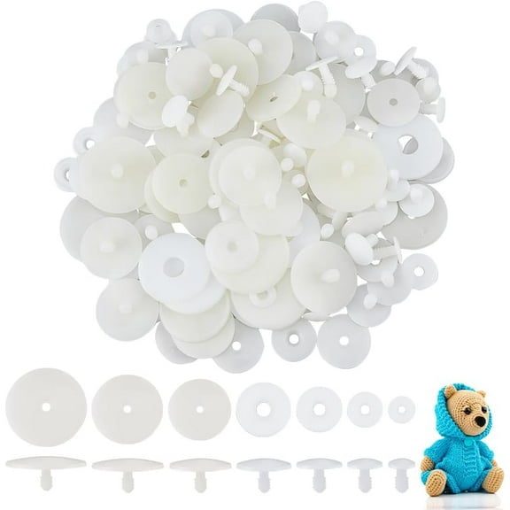 1set 7 styles Movable Joint Animal Doll Accessories Plastic Doll Joints Dolls Accessories For DIY Doll Crafts White 14.5~43x17~18mm