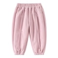 thumbnail image 2 of ITSAME Girls Casual Sweatpants, Cotton Bow Elastic Waist Tapered Pants with Pockets Pink 7T, 2 of 5