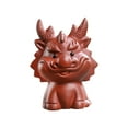 thumbnail image 5 of Tongina Dragon Figurine Dragon Statue Tea Pet Sculpture Good Fortune Feng Shui Mini Tea Pet Ornament Miniature Sculpture for Bookcase brown, 5 of 8