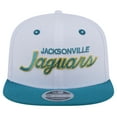 thumbnail image 2 of Men's New Era  White/Teal Jacksonville Jaguars Throwback Sparky Original Fit 9FIFTY Snapback Hat, 2 of 5