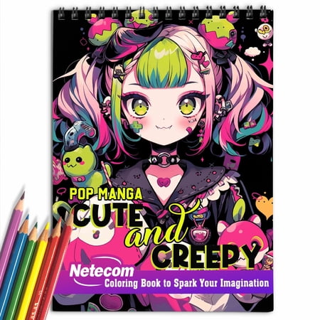 Pop Manga Cute And Creepy Spiral Bound Coloring Book Embrace the Artistic Journey with 30 Stunning Pop Manga Cute and Creepy Coloring Pages