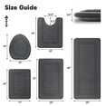 thumbnail image 2 of CHAKME 5 Pc Memory Foam Bath Mat Set: 20"x46",32"x20",24"x17",18"x16",U Shaped 24"x20". Non Slip, Machine Washable, Super Absorbent, Classic Greek Key, Dark Gray., 2 of 7