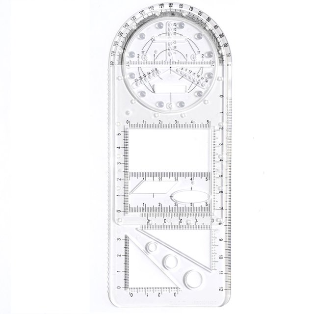 CEHVOM Multifunctional Student Math Ruler,Multifunctional Rotatable Active Math Ruler Drawing Template