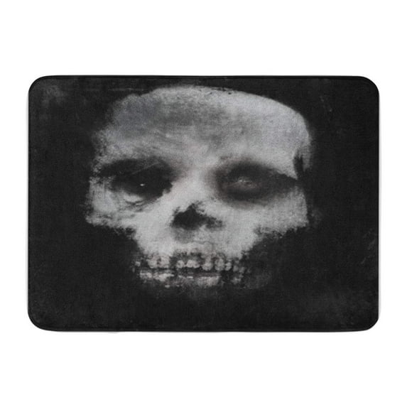 SIDONKU Face Scary of Skull Horror Spooky Halloween White Black Doormat Floor Rug Bath Mat 30x18 inch