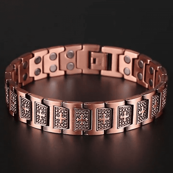 Mens PURE COPPER Bracelet Magnetic Healing Therapy Arthritis Pain Relief Bangle