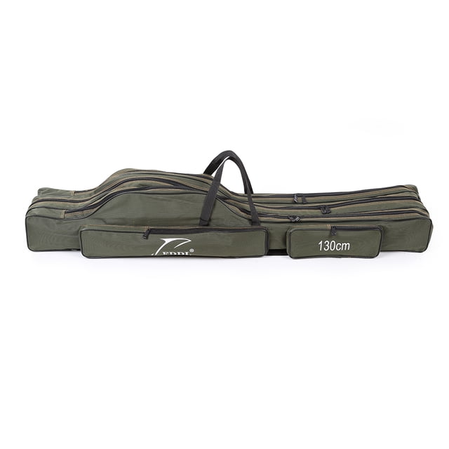 Graflsoa Sac de Canne à Pêche Durable à 3 Couches avec Sangles Réglables, Toile Résistante à l'Eau, Longueur 130cm, Idéal pour le Rangement des Équipements des Pêcheurs