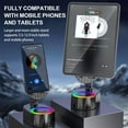 thumbnail image 2 of Wireless Induction Audio Bluetooth Speaker 5in1 Phone Holder Emergency Rechargeable (3000mAh) with Colorful Ambient Light 300° Foldable for Tablet iPhone Android (Black), 2 of 5