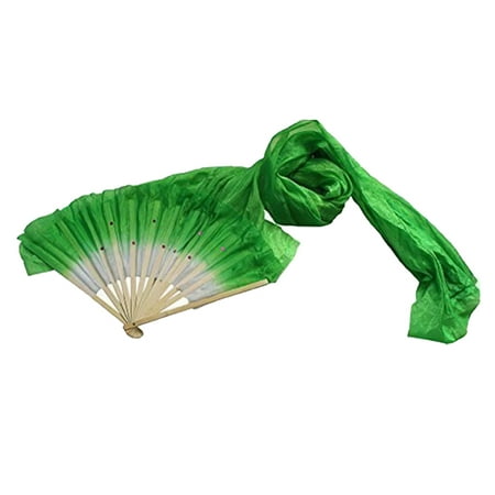 

Lengthened Belly Dance Fan Silk Bamboo Fan Gradient Color Fan for Women
