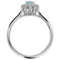 thumbnail image 3 of SuperJeweler 2/3 Carat Oval Shape Aquamarine and Halo Diamond Ring In Sterling Silver For Women, 3 of 6