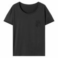 thumbnail image 4 of Camiseta para mujer con cuello redondo, ropa deportiva suave, camisetas de verano para playa, calle, camping M, 4 of 8