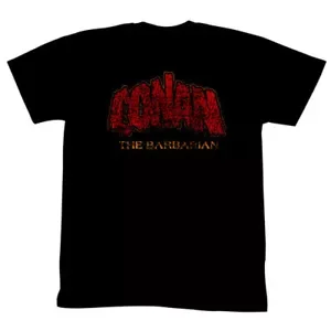 RARE Conan The Barbarian Distressed Logo Black Adult T-Shirt