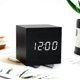 thumbnail image 5 of Black wood red letter, creative voice controlled LED wood clock, night light lazy person square wood clock, LED digital wood electronic alarm clock, 5 of 5