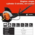 thumbnail image 3 of Floseru Backpack Leaf Blower 63CC 2-Stroke Backpack Gas Powered Leaf Blower with Fuel Tank, Grass Lawn Blower Air Cooling Gasoline Grass Blower for Leaf, Sand, Gravel, Snow, Yard and Driveway, 3 of 8