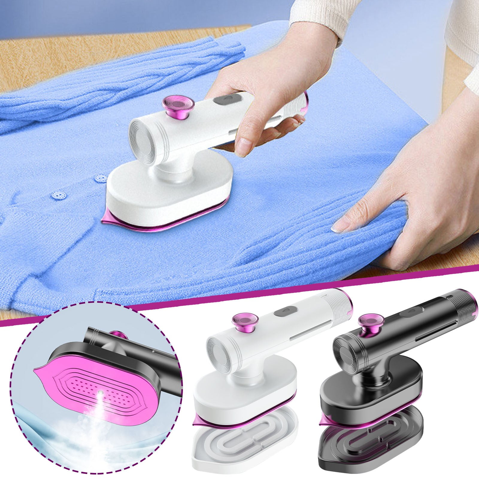 Matoen Portable Travel Mini Iron, Handheld Iron with Dry and Wet Ironing for Clothes, 180° Foldable Small Size Ironing Machine for Home, Business