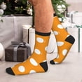 thumbnail image 7 of Bingfone Compression Socks for Women and Men Long Socks for Running Athletic Cycling Nurse- Orange And White Polka Dot, 7 of 7