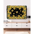 thumbnail image 3 of Outdoor TV Cover 52 to 55 Inch Weatherproof, Vintage Flowers Floral Print Waterproof TV Screen Protector for Outside Decor with Zipper and Pocket 52"L x 30"H , Black, 3 of 7