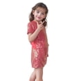 thumbnail image 4 of KVPLBQFD Girls Dance Outfit Shiny Short Sleeve Shorts Set for Kids Sequin Hip Hop Party Wear Teen Fashion Festival Performance Clothes Summer Outfits, 4 of 4