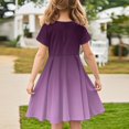 thumbnail image 4 of Girls 2025 Summer Dresses Short Sleeve Gradient Dress Soft and Comfortable Casual Summer Wear for Parties and Daily Dresses ,Sie:140, 4 of 5