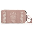 thumbnail image 7 of Wrangler Wristlet Wallet for Women, Vegan Leather Checkbook Wallet, RFID Paisley Designer Woman Wallet, Pink, 7 of 7