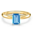 thumbnail image 3 of Gem Stone King 10K Two Tone Gold Swiss Blue Topaz Engagement Ring for Women | 0.70 Cttw | Octagon 6X4MM | Gemstone November Birthstone | Size 6, 3 of 6
