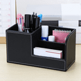 ckepdyeh Leather Desk Organizer,Office Supplies Holder Desktop