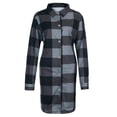 thumbnail image 3 of BLOCLOALO Long Sleeve Cardigan for Women Button Up Sweaters New Long Sleeve Plaid Print Button Open Front Long Cardigan Outerwear Collared Shirts Dress Cardigan Dress Cover Up Cardigan Grey 3Xl, 3 of 5