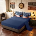 thumbnail image 5 of Manfei Vintage Firework Twin Bedding, Patriotic Star Stripes Bedding Comforter Set, Red White Blue, Navy Reversible 7 Pieces, 5 of 6