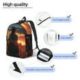 thumbnail image 4 of Lsque Sunset Western Cowgirl Pattern Canvas Daypack, Durable Backpack, High-quality Versatile Backpack,Vintage Compact Backpack-Small, 4 of 6