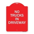 thumbnail image 1 of SignMission A-DES-RW-1824-24124 18 x 24 Po Signe de la Série Designer - Allée Signe Pas de Camions dans l'Allée&44; Rouge & Blanc, 1 of 1