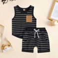 thumbnail image 2 of TOWED22 Toddler Baby Boy Clothes Sleeveless Tank Tops Shorts Set Cute Baby Boy Summer Clothes Outfits(Black,6-12 M), 2 of 6