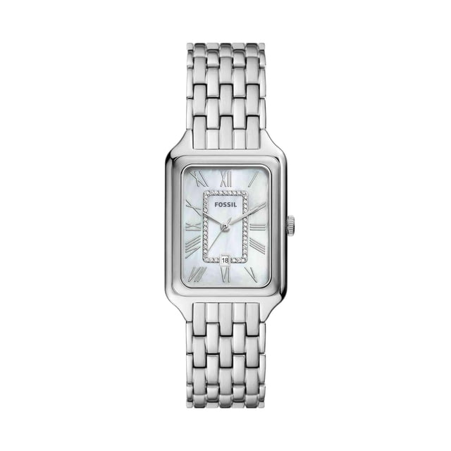 Fossil Raquel Reloj De Cuarzo De Acero Inoxidable Con Tres Manecillas Para Mujer Color: Plata (Modelo: Es5306)