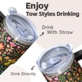 thumbnail image 4 of Double Wall Boho Cup 20oz with Lid & Straw - Stainless Steel Vacuum Insulated Travel Tumbler, Leakproof Thermal Coffee Mug, 4 of 5