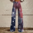 thumbnail image 2 of HEILAU 4th of July Pants for Women Independence Day American Flag Wide Leg Woman Elastic High Waist Palazzo Lightweight Plus Size Casual Summer Sweatpants Pants, 2 of 4