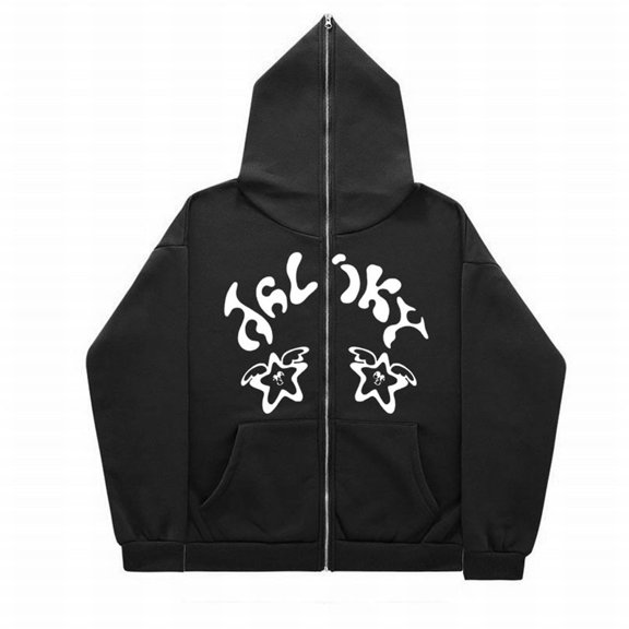 CONZONE Men's Hoodies Streetwear Long Sleeve Pullover Hoodie for Men Zip Up Graphic Y2K Hooded Sweatshirts With Pocket