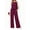Purple, variant on MOSHU Two Piece Sets for Women Casual Fall Travel Vacation Outfits Color Block Long Sleeve Tops and Drawstring Wide Leg Pants with Pokets Lounge Sets