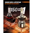 thumbnail image 3 of Bombillas SEALIGHT H4/9003/HB2, 36000 LM, 6000 K, luz blanca diurna, 3 of 6